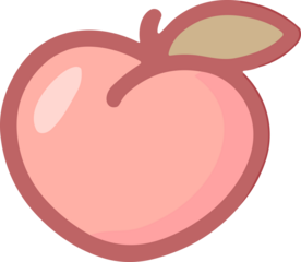 Adorable pastel peach illustration in kawaii style with soft pink tones, smooth shading, and a simple minimal design for a cute aesthetic.