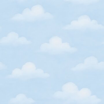Soft watercolor cloud pattern in pastel blue