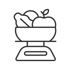 Diet icon in line design. diet, nutrition, balance, food, healthy, lifestyle, meal on white background vector. diet editable stroke icon