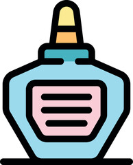 Colorful nail polish bottle with applicator cap, offering vibrant color and long lasting shine for flawless nails