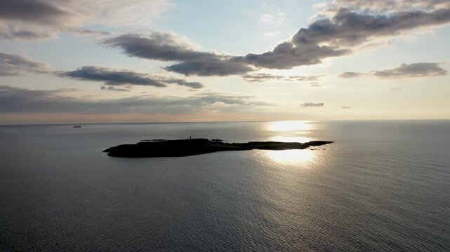 Aerial view of Rathlin O'Birne island in County Donegal, Irleand