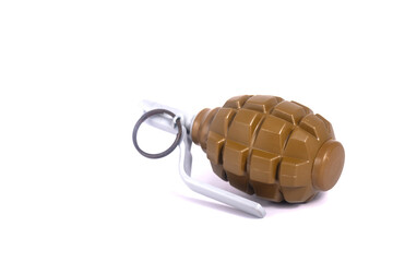 an Old Hand Grenade on white background