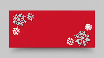 Festive red background with sparkling snowflakes for holiday and winter designs
