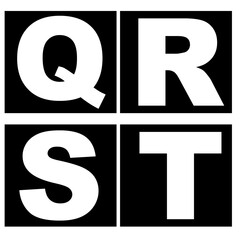 pochoirs lettres Q R S T, PNG fond transparent