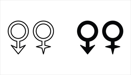 Gender icon set. Male and Female gender symbol. Vector illustration for web design. Isolated on white background.	