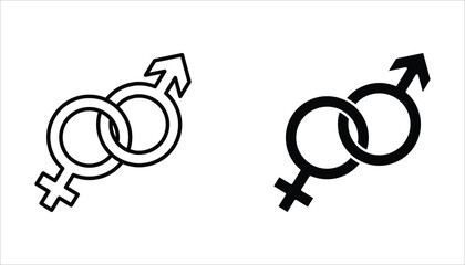 Gender icon set. Male and Female gender symbol. Vector illustration for web design. Isolated on white background.	