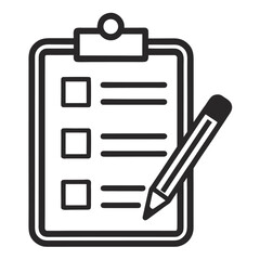 Checklist icon with pencil and clipboard