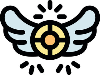 Fototapeta premium Golden snitch with wings extended, representing speed, agility, and the pursuit of victory in a fictional sport