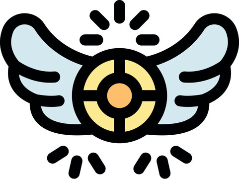 Golden snitch with wings extended, representing speed, agility, and the pursuit of victory in a fictional sport