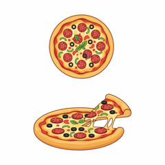 Delicious Gourmet Pizza with Fresh Ingredients and Savory Toppings