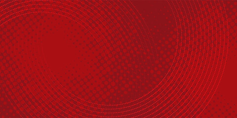 Obraz premium Collection of red concentric circles. Collection of radial sound wave or sonar rings. Pack of radar icon symbols, targets, dashed lines, halftones. vector illustration,modern.