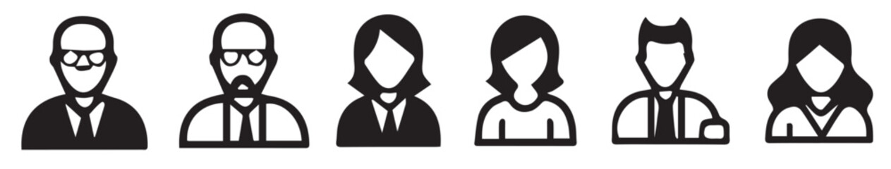 Flat design single people avatar set for profile and user interface design.