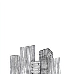 Obraz premium Abstract architectural sketch of modern buildings with minimalist design