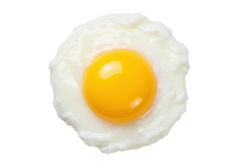 Isolated Fried Egg, breakfast staple, simple lunch ingredient, sunny-side-up, culinary delight