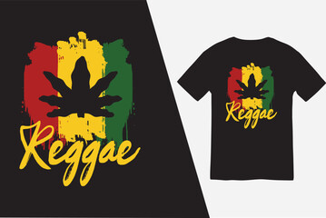 Reggae Just Relax T-shirt Design with Rasta Colors and Palm Trees
