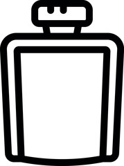 Simple black and white icon of a pocket perfume bottle, highlighting its compact size and association with personal fragrance