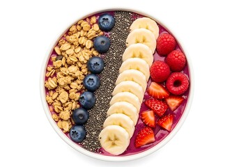 Vibrant acai bowl topped with fresh fruits granola and seeds a healthy breakfast