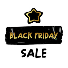 Black Friday SALE gold and black sticker isolated on white. black friday Price sale sticker, sale sticker, price tag, retro label, sale or discount sticker, promotional badge set, shopping label png