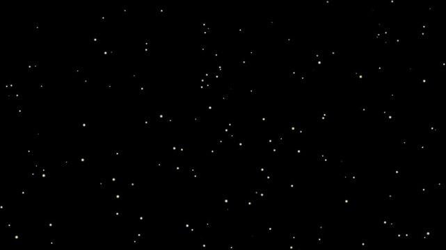 White snow overlay layer on black background,  Real snow snowing on black background in cold winter season. Animated realistic detailed very small snow flakes slowly falling densely against black bg.