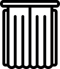 Classic pleated curtains hanging from a rod, adding a touch of sophistication to interior design