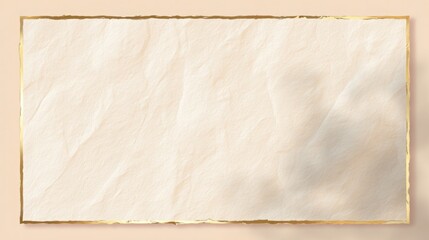 handmade paper frame with subtle golden foil edges, soft beige background, gentle lighting, artistic and refined feel