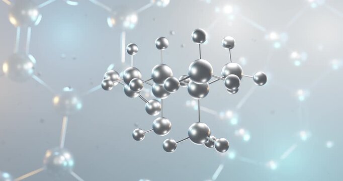 Carnitine rotating 3d molecule, molecular structure of metabolic enhancer seamless video
