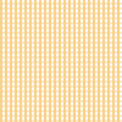 Gingham checkered seamless pattern in light orange and white with evenly spaced woven squares. Timeless textile classic repeat design used for fabric, clothing, decor, crafts and backgrounds