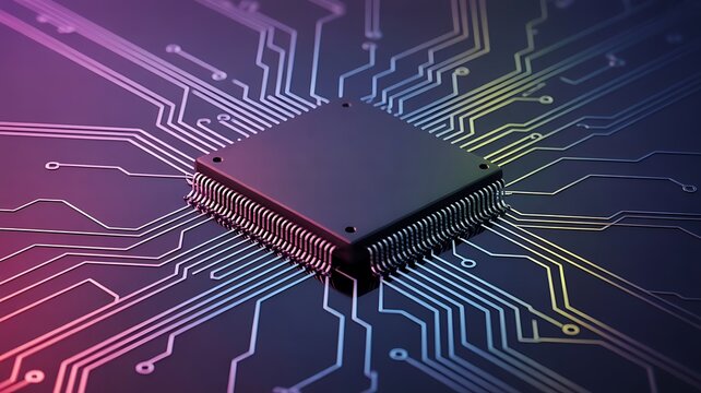 Detailed view of a central processing unit on a motherboard symbolizing advanced computing and connectivity