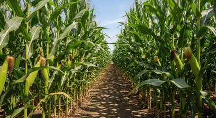 Obraz premium corn field in the morning