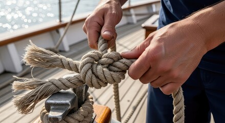 hands of a man with a rope