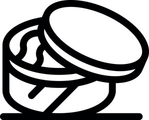 Open jar of cosmetic cream, body butter, lotion or hair mask, beauty product packaging