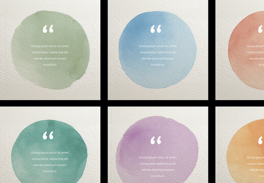 Minimal Quote Layouts With Watercolor Design