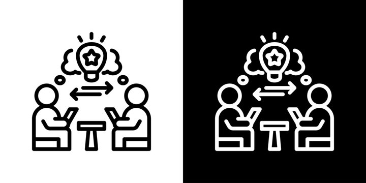 Peer Learning Icon Vector Illustration 