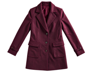  Winter Overcoat Fashion Item Isolated on Transparent Background