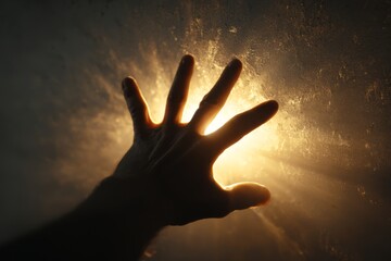 Silhouette of a hand reaching toward a glowing light, symbolizing ambition, hope, and aspiration.