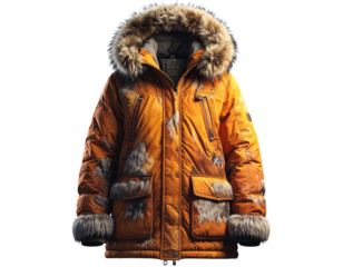 Winter Parka Jacket Isolated on Transparent Background