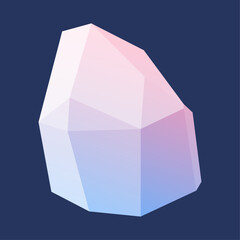 Modern abstract crystal illustration with vibrant gradient colors, blending pastel pink, purple, and blue hues on a dark background, showcasing sleek and contemporary design
