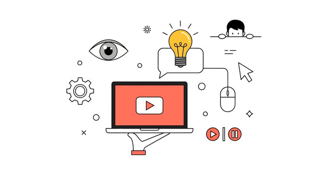 Online video content creation and sharing for business a modern marketing strategy concept