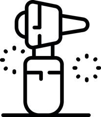 Hair dryer blowing hot air, professional equipment for hairdressers and barbers, styling concept