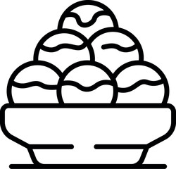 Delicious takoyaki balls are served in a bowl, creating a tempting japanese street food experience