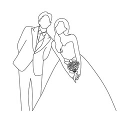 bride and groom with wedding rings