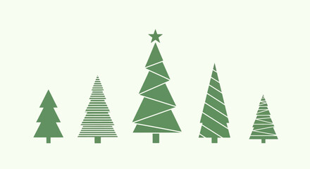 Festive Forest A Collection of Stylized Green Christmas Trees for Holiday Cheer and Design