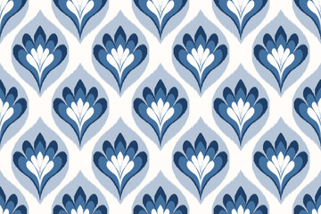 Ethnic seamless ikat pattern fabric design for all types of print textile and background