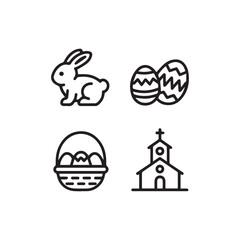 PrinMinimalist Easter Line Icons Sett