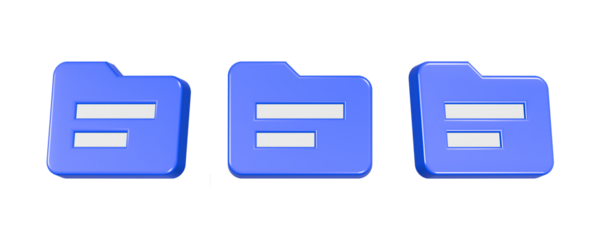3d rendering icon file manager in blue color