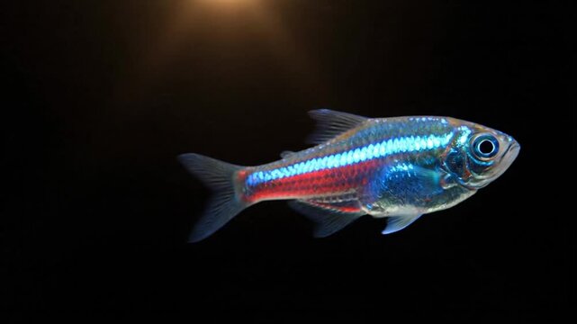 Neon Tetra with Luminous Red and Blue Stripe