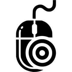 Naklejka premium Precision Targeting: A stylized illustration of a computer mouse with a target overlay, symbolizing accuracy, control, and focused action. 