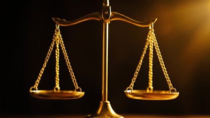 Gleaming brass scales against dark background