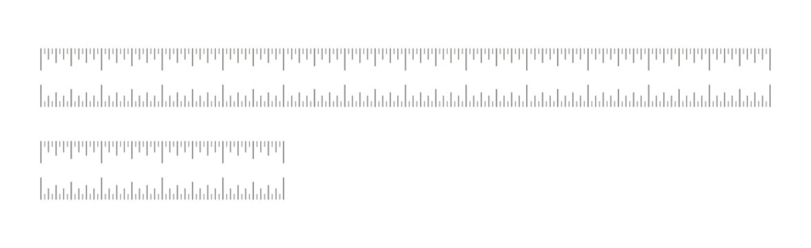 Ruler scale, measuring chart with 4 inches. 12 inch ruler scale. Length measurement distance, height, math. Template of sewing tool.