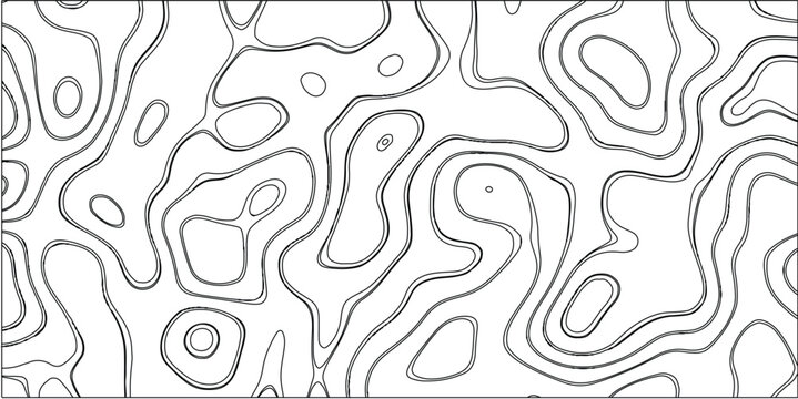 Abstract topographic contour lines forming a complex organic pattern with varying density and shape creating a visually intriguing monochrome background texture